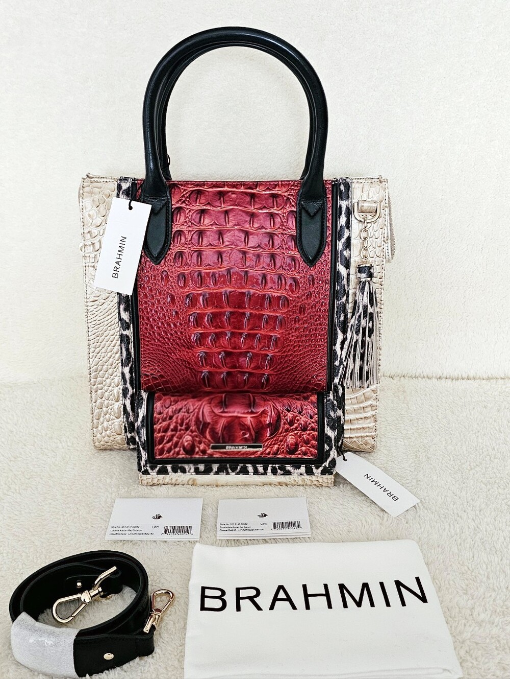 NWT Brahmin RADIANT RED SOLARIUM Caroline w/Cordelia Wallet